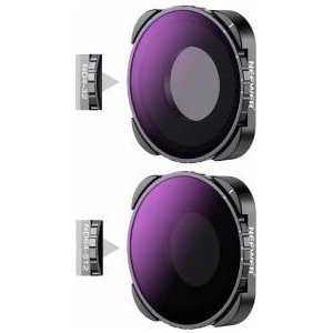 NEEWER Variable ND4-32 and ND64-512 filter set, pack of 2, 2-5 and 6-9 stops gray filter accessories, optical HD glass slim frame, compatible with GoPro Hero 9 10 11 12 Go Pro 13 Black, no X pattern - 101058