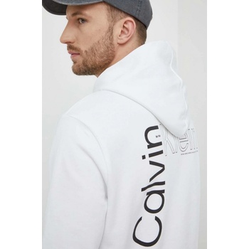 Calvin Klein bílá s kapucí s potiskem K10K112439