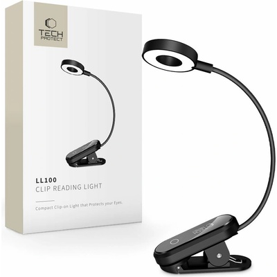 Tech-Protect LL100 Clip Reading Light černá lampička na čtení s klipsem