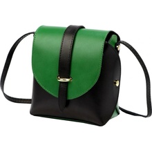 Barebag kožená moderná malá dámska crossbody kabelka zelená