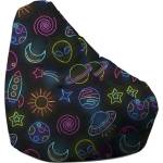 Pufrelax Пуф круша, 220л. , Nirvana Hobbit, Neon Rocket, Перящ се калъф, Пълнеж от Полистиролни перли, принт (PUF-G-NH-TEXP-RCK)