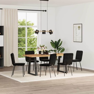 vidaXL Трапезни столове, 6 бр, черни, кадифе (3315585)