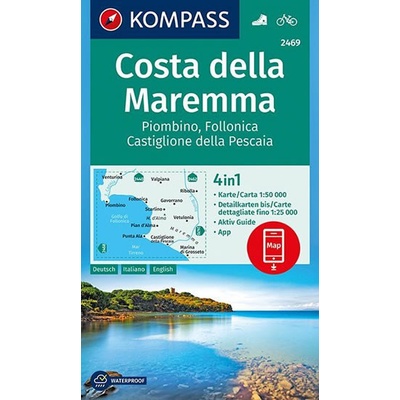 Kompass Karte Costa della Maremma, Piombino, Follonica, Castiglione della Pescaia
