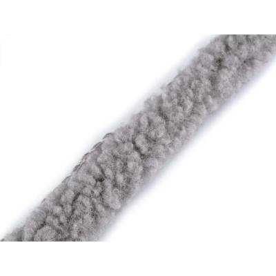 Všívací lemovka / lampas imitace beránka kulatý šíře 3,5 cm Varianta: 4 šedá světlá, Balení: 1 m 57754/147167/266013