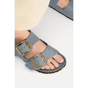 Birkenstock чехли дамски от набук Arizona Big Buckle (1032071)