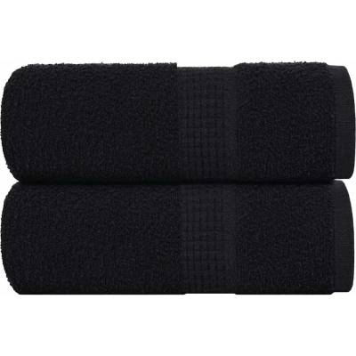 vidaXL Кърпи за гости FROGN 2 бр. Черни 30x50 см 360 г/м2 (136947)