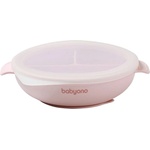 Babyono Силиконова чиния с вендуза и капак Babyono - Розова (5901435417683)
