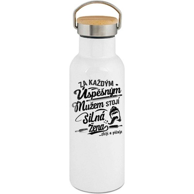 123TRIKO termoska Za každým úspěšným mužem stojí silná žena... stojí a pičuje 500 ml narozeniny