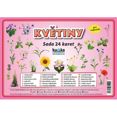 Květiny - Sada 24 karet - Kupka a kolektiv Petr