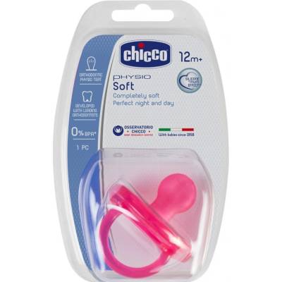 Chicco Physio silikon Soft bez BPA růžová s kroužkem