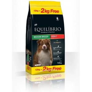 Equilibrio Adult Dog Medium Breeds храна за израснали кучета от средни породи 12 + 2 kg