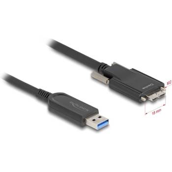 Delock Активен оптичен кабел USB 10 Gbps-A мъжки USB 10 Gbps тип Micro-B щепсел с винтове 15 м