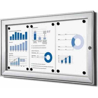 A-Z Reklama CZ Vitrína interier-exterier SCS3xA4 pro prospekty 3xA4 - Stříbrná