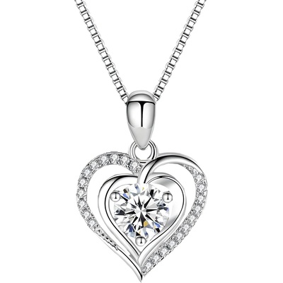 HARAHU Колие Марисела - Сребърен / Кристалов kp28747 (ma-28747)