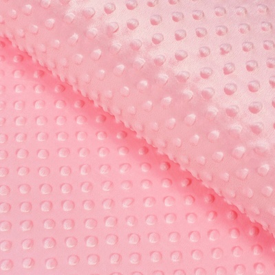 Dětská látka Minky 3D puntíky MKP-011 Světle růžová - šířka 150 cm