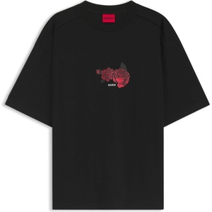 Hugo Тениска Hugo Mens HUGO Domans Short Sleeve T-Shirt with Artwork Detail - Black 001