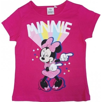 Sun City dievčenské tričko s krátkym rukávom Minnie Mouse Disney ružové