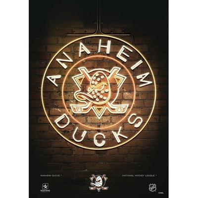 Mustang Plagát Anaheim Ducks NHL Neon 12" x 16"