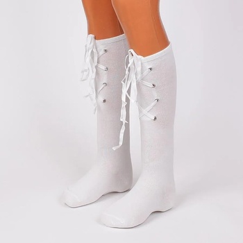 Image 1 of Бели 3/4 чорапи с връзки