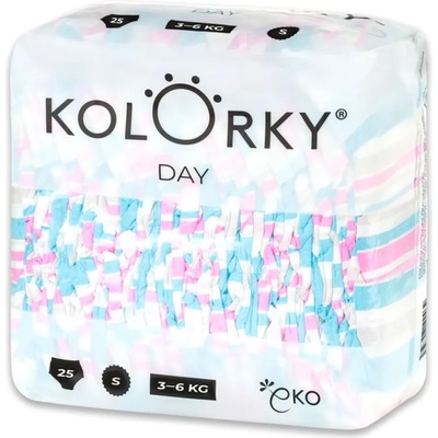 Kolorky Day Stripes еднократни ЕКО пелени размер S 3-6 Kg 25 бр