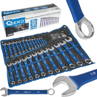 Geko Očkoploché kľúče AntiSlip 6-36mm sada 25 ks G11143