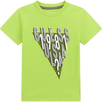 GUESS Електрикава тениска за мини момче с контрастни надписи Guess