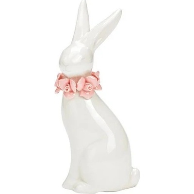 Textilomanie Keramický zajíček ROSE BUNNY 18 cm bílý