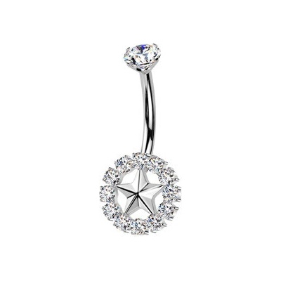Šperky4U piercing do pupíku s hvězdou titan TIT1549-C