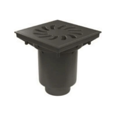 Enpro Vpusť kanalizačné spodné D 160/110 - 250 mm suchá klapka plastová mriežka čierna