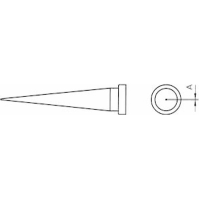 Weller LT-1L pájecí hrot prodloužený, kónický Velikost hrotů 0.2 mm Délka hrotů 26 mm Obsah 1 ks