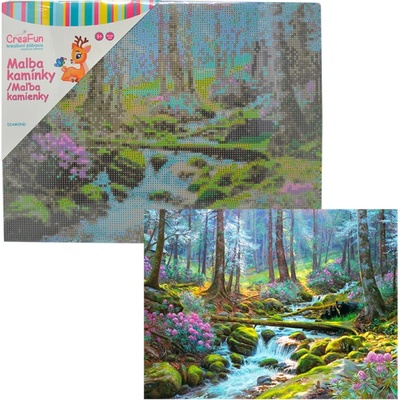 Diamantové malování - Lesní potůček 30 x 40 cm