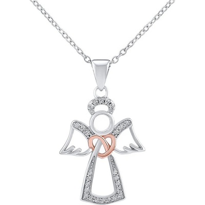 SILVEGO Stříbrný s přívěskem anděl cassiel s brilliance zirconia JJJ0973N