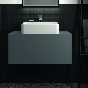Ideal Standard Atelier Conca стенен шкаф за монтаж в антрацит мат с 1 чекмедже и плот с централен изрез 80 см (T3929Y2)