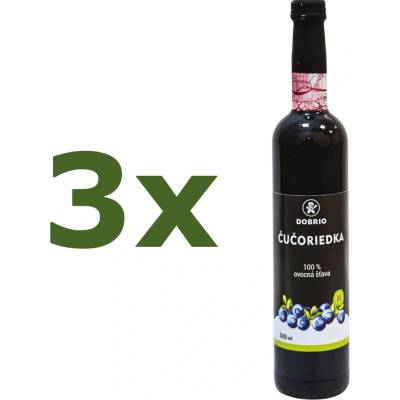 Dobrio Čučoriedka lesná 100% ovocná šťava BIO 3 x 500 ml