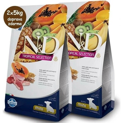 N&D Puppy Mini Dog Tropical Selection jehněčí 2 x 5 kg
