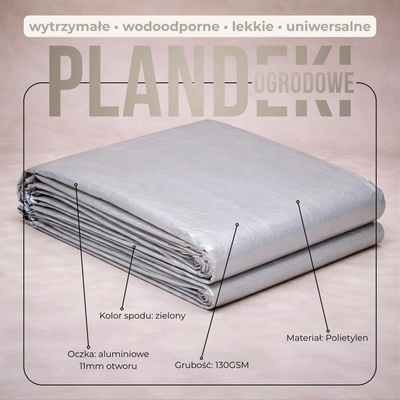 Springos krycí plachta s oky 6 x 4 m 130g šedá GA2183