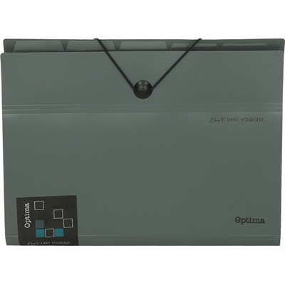Optima Папка Optima, А4, с 6 отделения, сива (32189-А-СИВ)