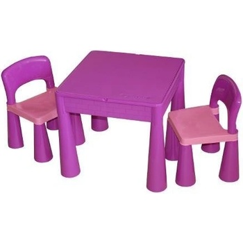 TEGA Dětská sada stoleček a dvě židličky fialová
