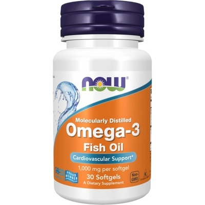 NOW Omega 3 1000 mg / Molecularly Distilled [30 Гел капсули]
