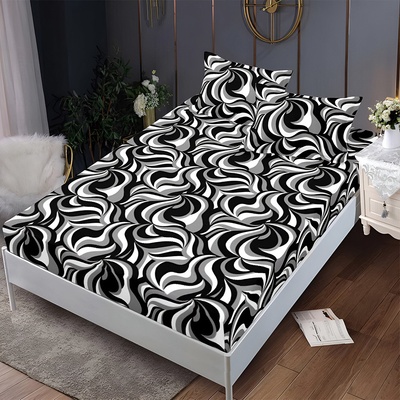 EmonaMall Долен чаршаф с ластик и две калъфки (за матрак 160x200) EmonaMall, 3 части - Модел S18303 (S18303-4444c9)