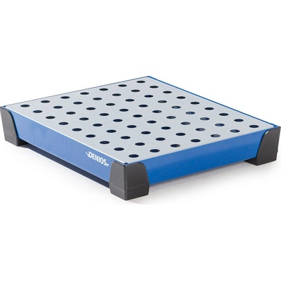 DENIOS Záchytná vaňa pre malé nádoby, záchytný objem 15 litrov, 500 x 600 x 95 mm, s perforovaným plechom