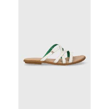 Tommy Hilfiger Кожени чехли Tommy Hilfiger TH STRAP FLAT SANDAL в бежово FW0FW08067 (FW0FW08067)