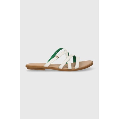 Tommy Hilfiger Кожени чехли Tommy Hilfiger TH STRAP FLAT SANDAL в бежово FW0FW08067 (FW0FW08067)