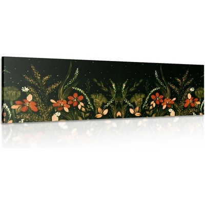 Obraz s květinovým ornamentem - 135x45