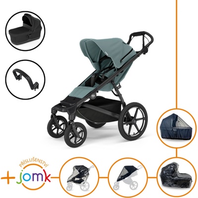 Thule Set 7v1 Urban Glide 4-wheel Mid blue 2024 + madlo + vanička Black + JOMK príslušenstvo