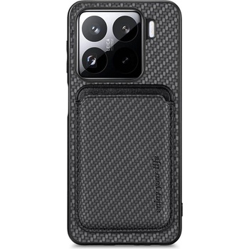 GKK Калъф с Място за Карти за Xiaomi 15, Carbon Magsafe Wallet Case, Черен (5966011314791)