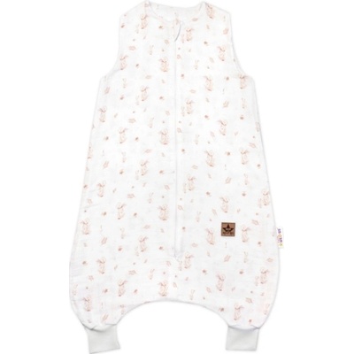Baby Nellys Mušelínový spací vak s nohavičkami GOOSE Soft bílá