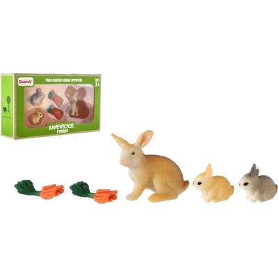 Teddies Králik Králiček 3 ks plast s doplnkami