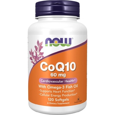 NOW NOW CoQ10 with Omega-3 60 mg, 120 Softgels