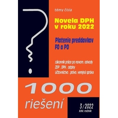 1000 riešení č. 3 / 2022 - Novela zákona o DPH, Zákonník práce